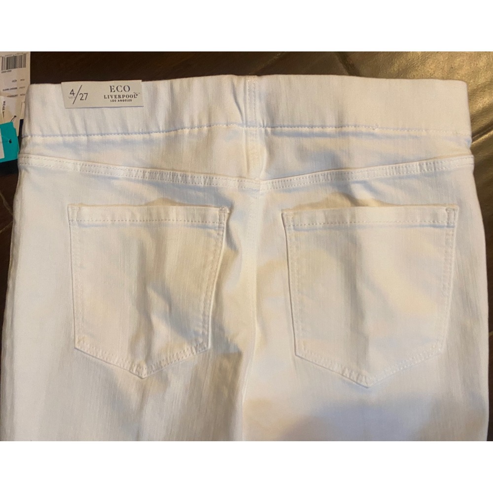 Liverpool Los Angeles Chloe Pull On Crop Skinny Jeans White Eco Denim 4/27 NEW - Picture 4 of 10